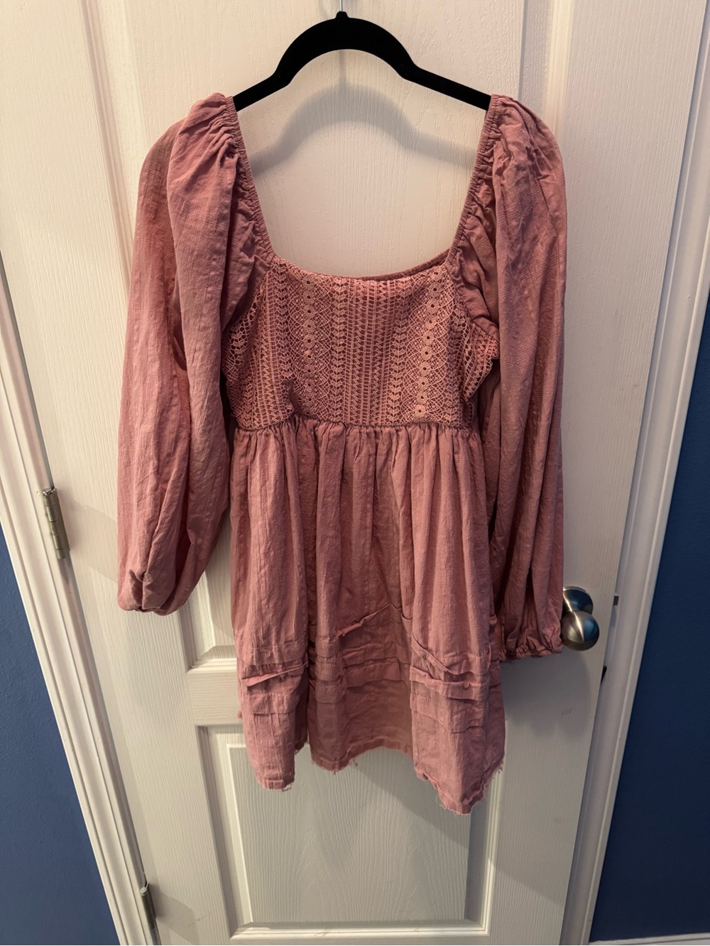 Pink Lily Rose-Pink Smocked Puff-Sleeve Mini Dress